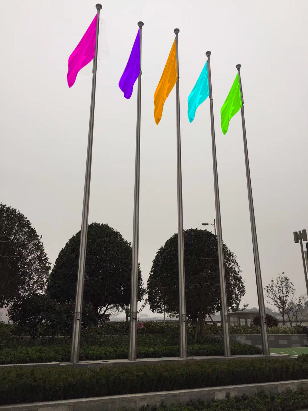不锈钢电动升降锥形旗杆